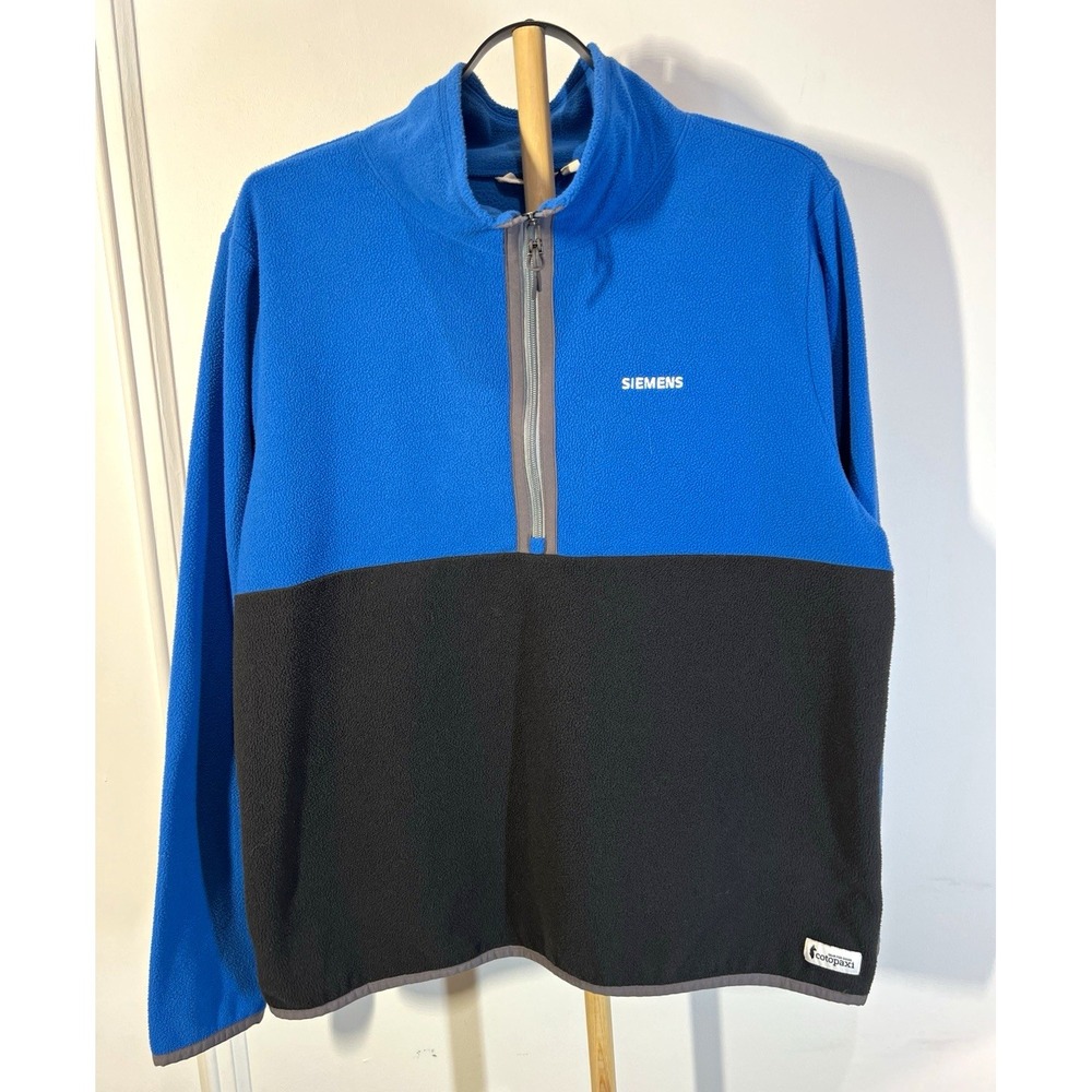 Cotopaxi Siemens Fleece Pullover Blue Black Colorblock 1/4 Zip Corporate Logo